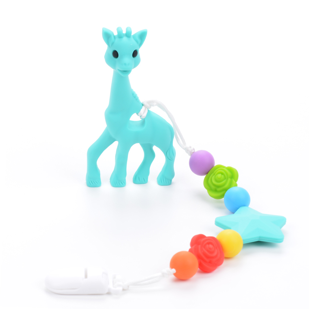 Giraffe Baby Pacifier Teething Clip